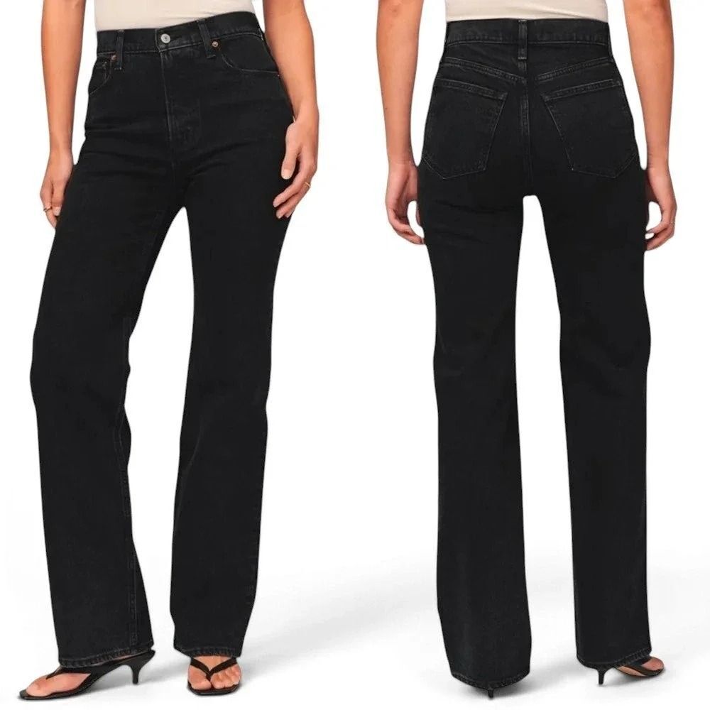 Abercrombie & Fitch 90s Relaxed High Rise Jean High-Rise Black Size 29/8